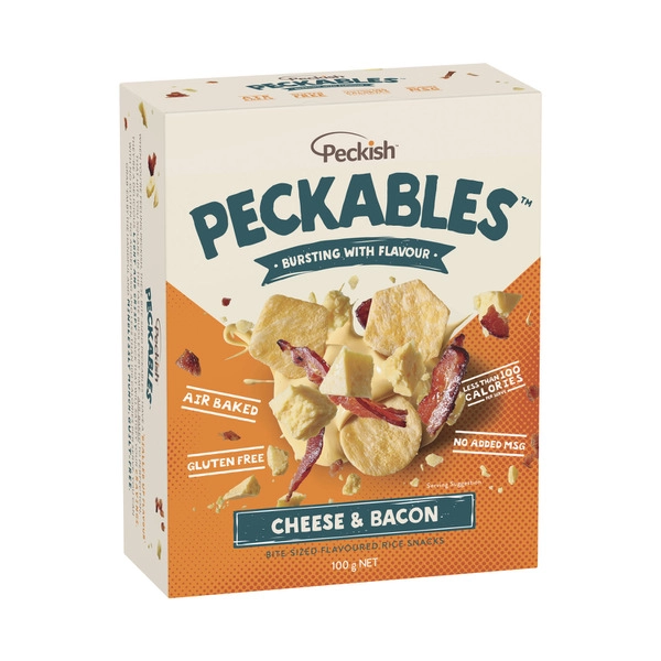 Peckish Peckables Rice Snacks Cheese Bacon 100g