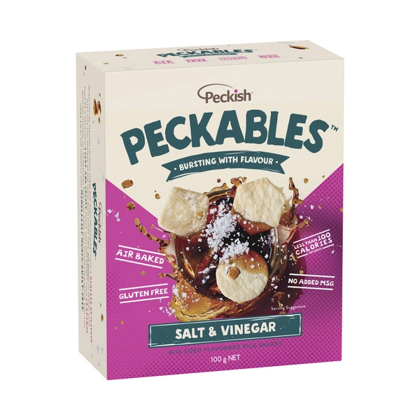 Peckish Peckables Rice Snacks Salt Vinegar 100g