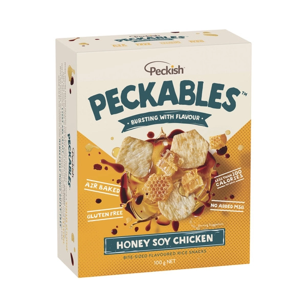 Peckish Peckables Rice Snacks Honey Soy Chicken 100g