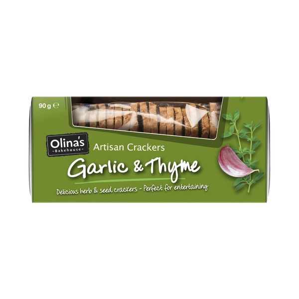 Olina's Artisan Crackers Thyme & Garlic 90g