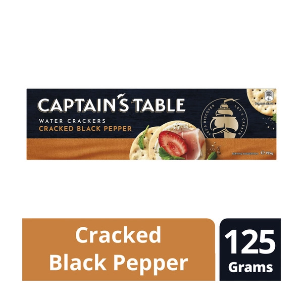 Captain's Table Cracked Pepper Water Crackers 125g