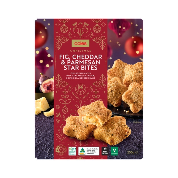 Coles Christmas Fig Parmesan & Cheddar Bites 200g