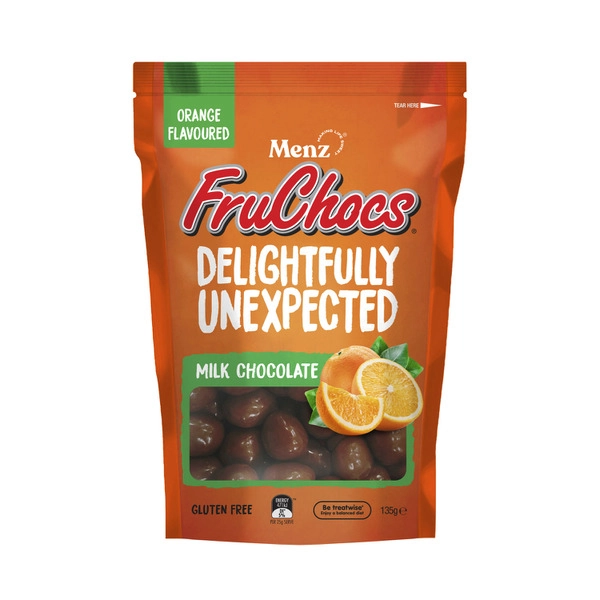 Menz FruChocs Milk Chocolate Orange 135g