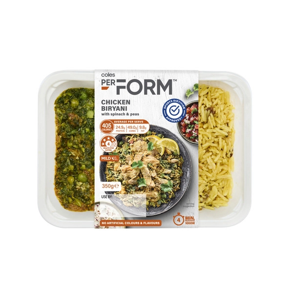 Coles Perform Chicken Biryani 350g