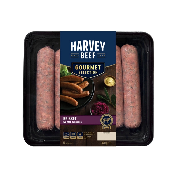 Harvey Beef Gourmet Selection Beef & Brisket Sausages 470g