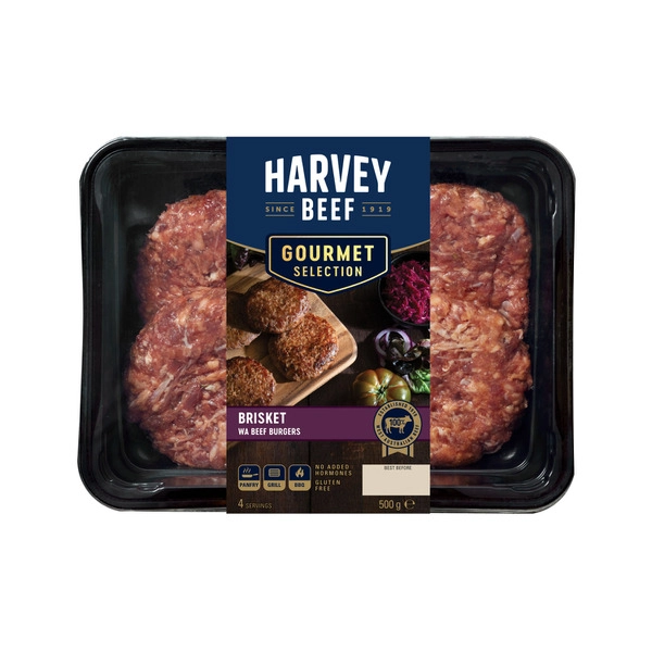 Harvey Beef Gourmet Selection Brisket & Beef Burgers 500g