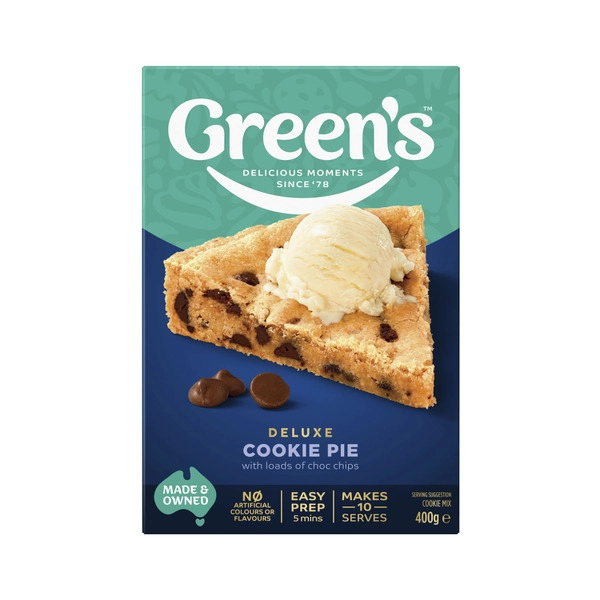 Green's Deluxe Choc Chip Cookie Pie Mix 400g