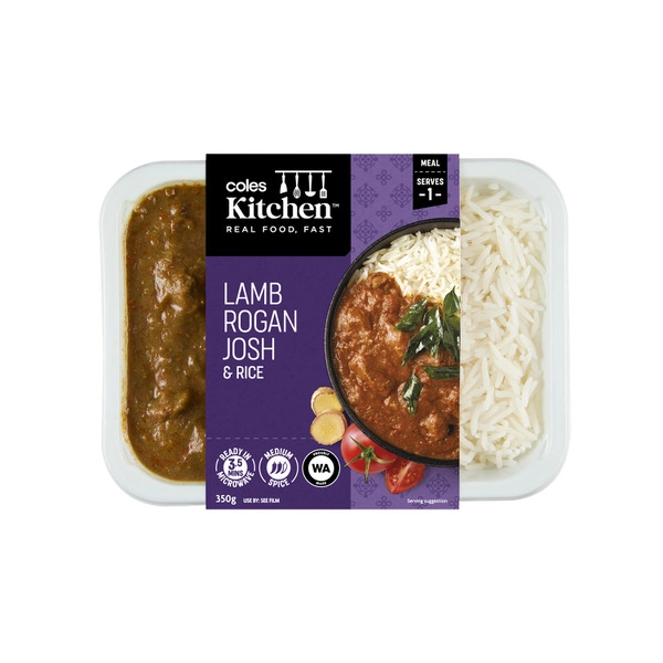 Coles Kitchen Lamb Rogan Josh & Rice 350g