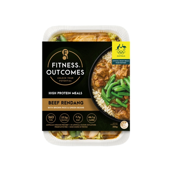 Fitness Outcomes Beef Rendang Brown Rice & Beans 350g