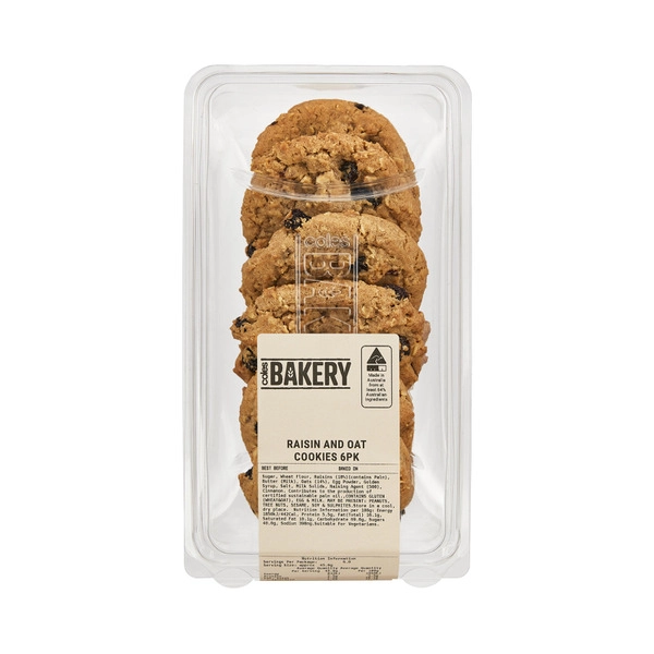 Coles Oat & Raisin Cookies 6 pack