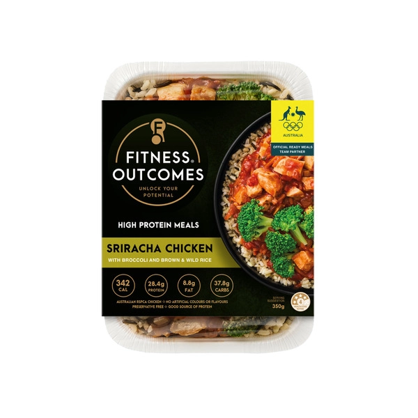 Fitness Outcomes Sriracha Chicken Broccoli & Rice 350GRAM