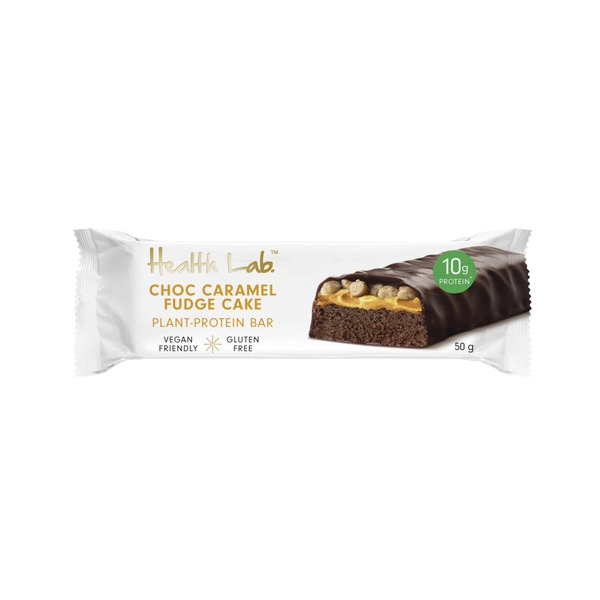 Health Lab Choc Caramel Fudge Cake Plant-Protein Bar 50g