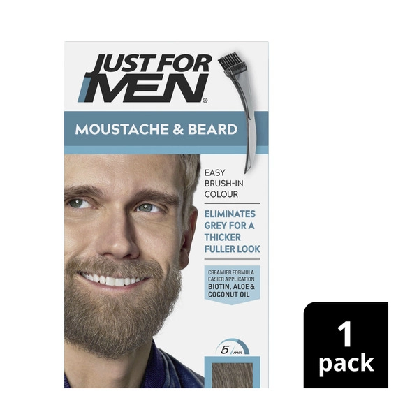 Just For Men Moustache Beard & Sideburns Natural Light Brown Colour 1 each