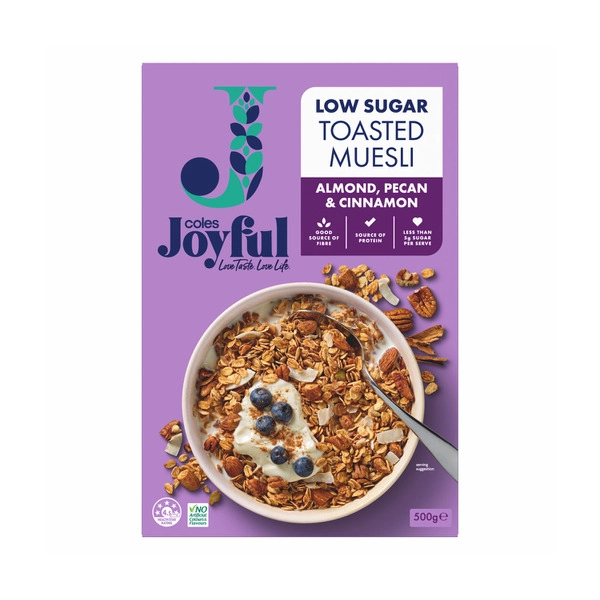 Coles Joyful Toasted Muesli Almond Pecan & Cinnamon 500g