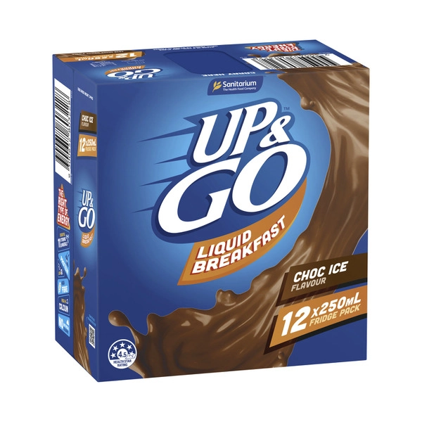 Sanitarium Up&Go Liquid Breakfast Chocolate Ice Fridge Pack 12X250mL 3L