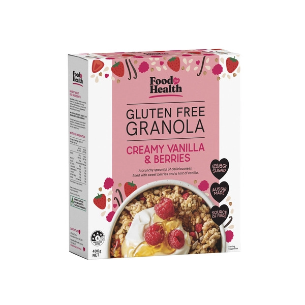 Food For Health Gluten Free Granola Creamy Vanilla & Berries 400g