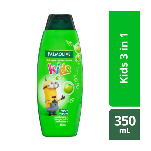 Palmolive Kids 3 In 1 Happy Apple Shampoo Conditioner & Body Wash 350mL