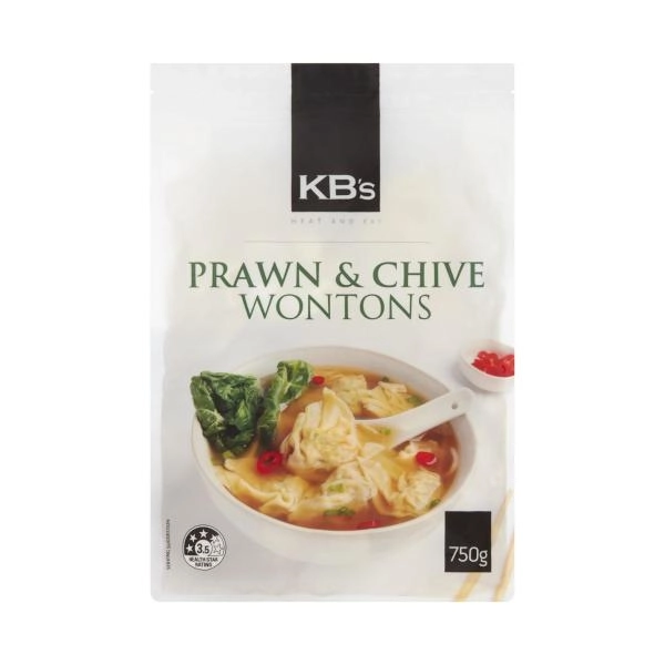 Kb Chives & Prawn Wontons 750g