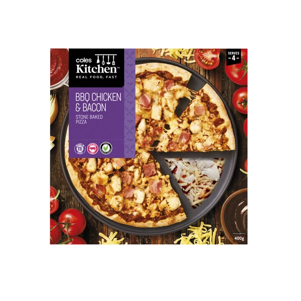 Coles Kitchen BBQ Chicken & Bacon Pizza 400g