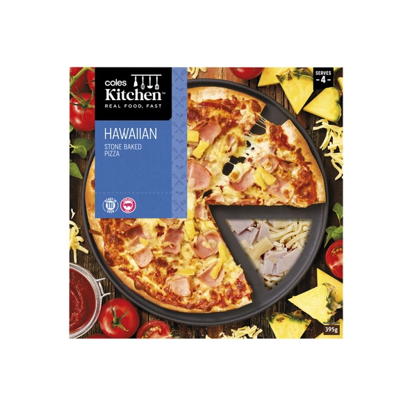 Coles Kitchen Hawaiian Pizza 395g