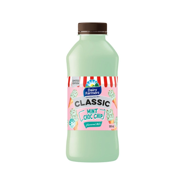 Dairy Farmers Mint Choc Chip Flavoured Milk 500mL