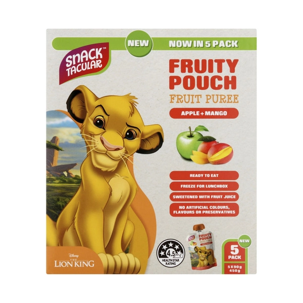 Snacktacular Disney Fruit Pouch Mango 5x90g 450g