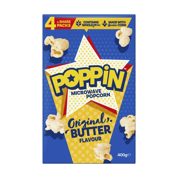 Poppin Butter Microwave Popcorn 400g