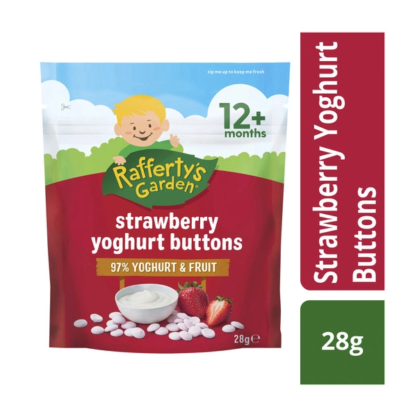 Rafferty's Garden Strawberry Yoghurt Buttons Baby Food Snacks 12+ Months 28g