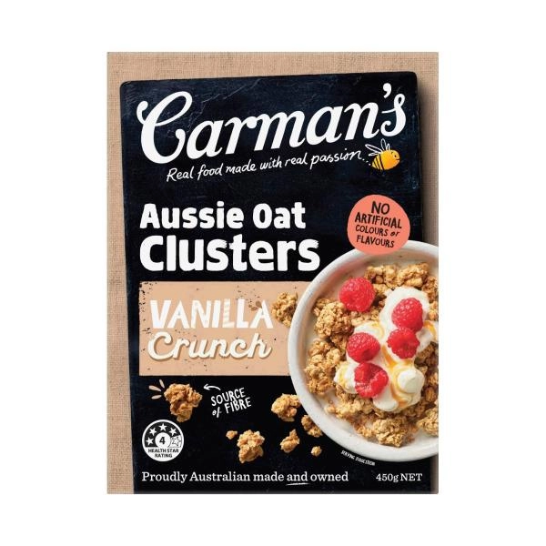 Carman's Aussie Oat Clusters Vanilla Crunch 450g