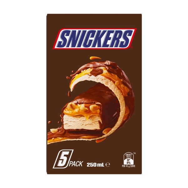 Snickers Creamy Ice Bar 5 Pack 250mL