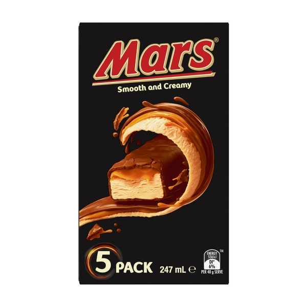 Mars Chocolate Smooth Cream Ice Bar 5 Pack 247mL