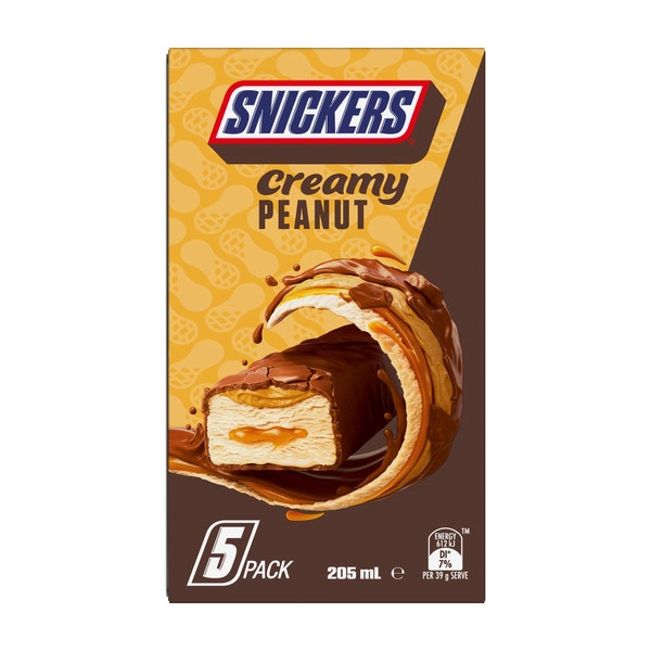 Snickers Creamy Peanut Ice Bar 5 Pack 205mL