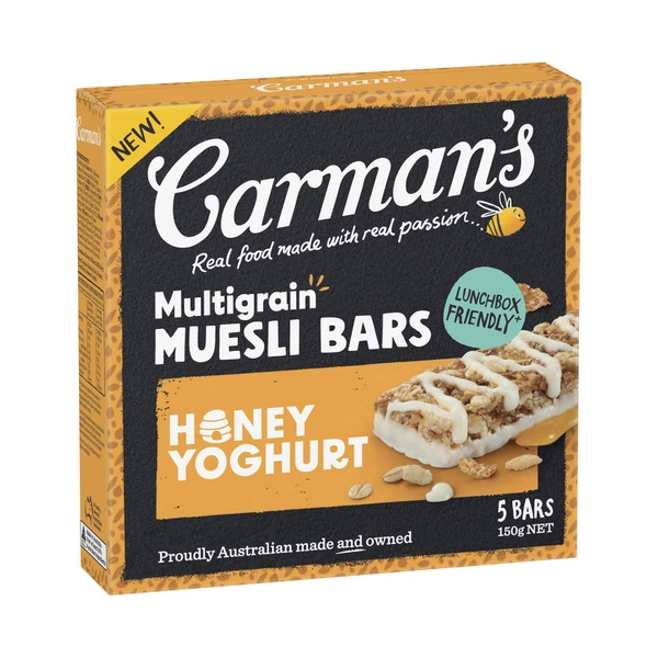 Carman's Multigrain Muesli Bars Honey Yoghurt 5 Pack 150g