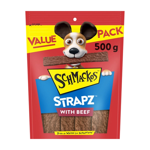 Schmackos Strapz Dog Treats with Beef 500g