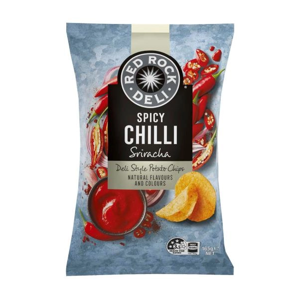 Red Rock Deli Chips Spicy Chilli Sriracha 165 GRAM