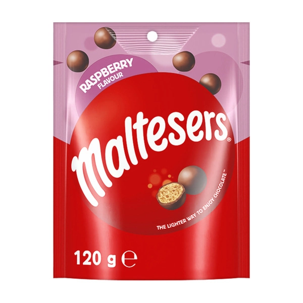 Maltesers Raspberry Milk Chocolate Snack Bag 120g