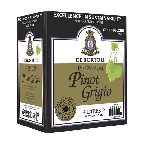 De Bortoli Premium Pinot Grigio Cask 4L 1 Each