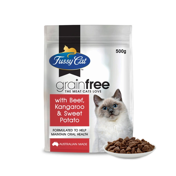 Fussy Cat Grain Free Adult Dry Cat food Beef & Kangaroo With Sweet Potato 500g