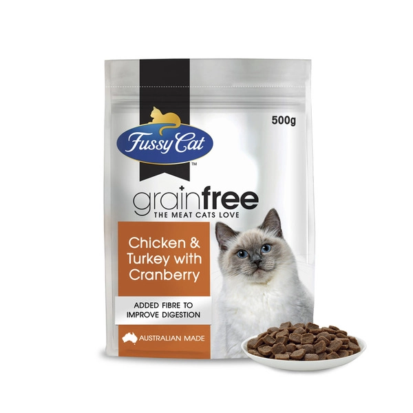 Fussy Cat Grain Free Adult Dry Cat food Chicken & Turkey With Cranberry 500g