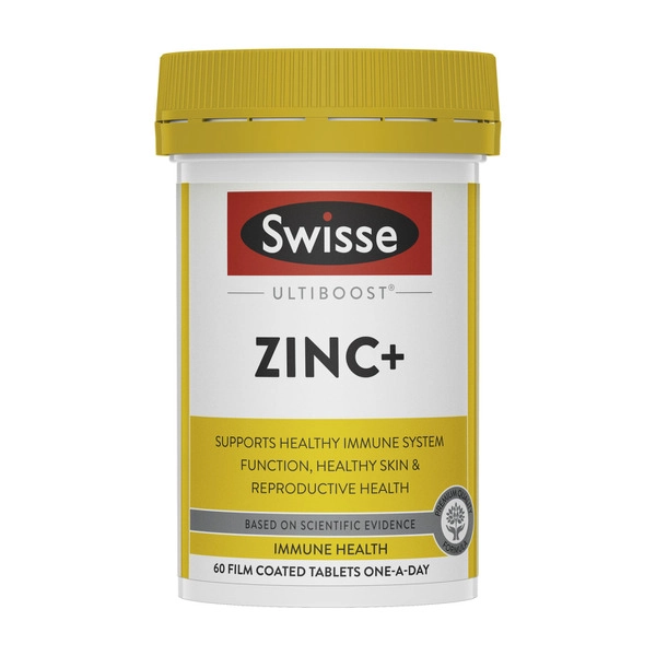 Swisse Ultiboost Zinc+ Contains Zinc For Immune System Health Support 60 pack