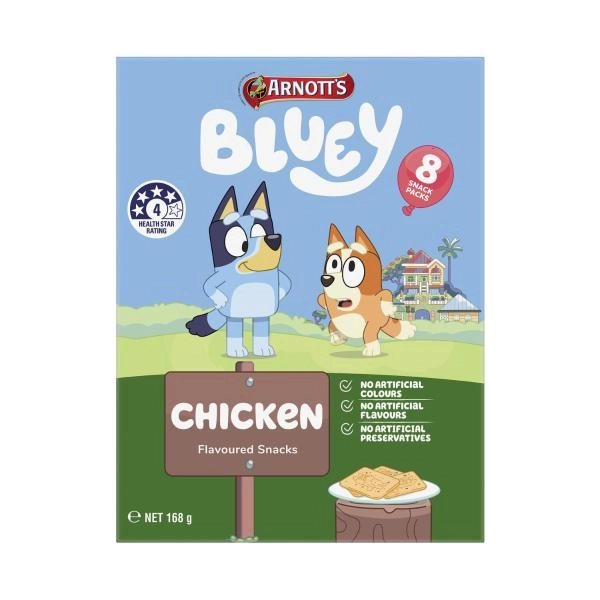 Arnotts Bluey Snacks Chicken Multipack 168g