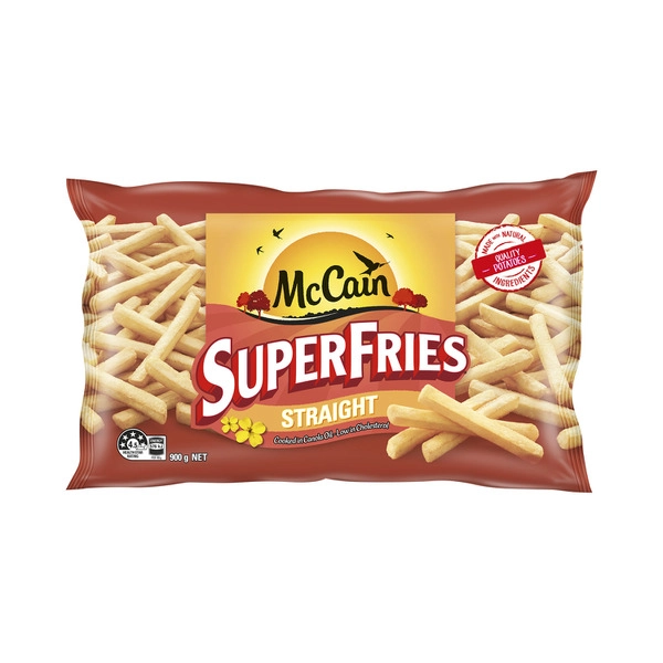 McCain Superfries Frozen Potato Chips Straight Cut 900g