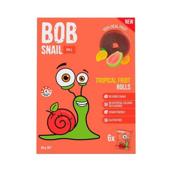 Bob Snail Fruit Roll Tropical Fruit 60g