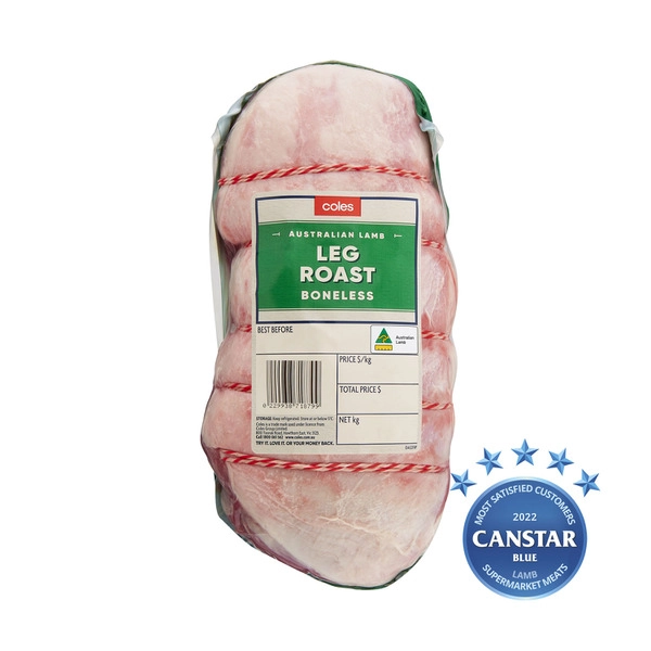 Coles Butcher Lamb Leg Roast Boneless approx. 1.08kg