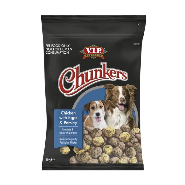 V.I.P Chunkers Adult Chilled Fresh Dog Food Chicken Meatballs 1kg