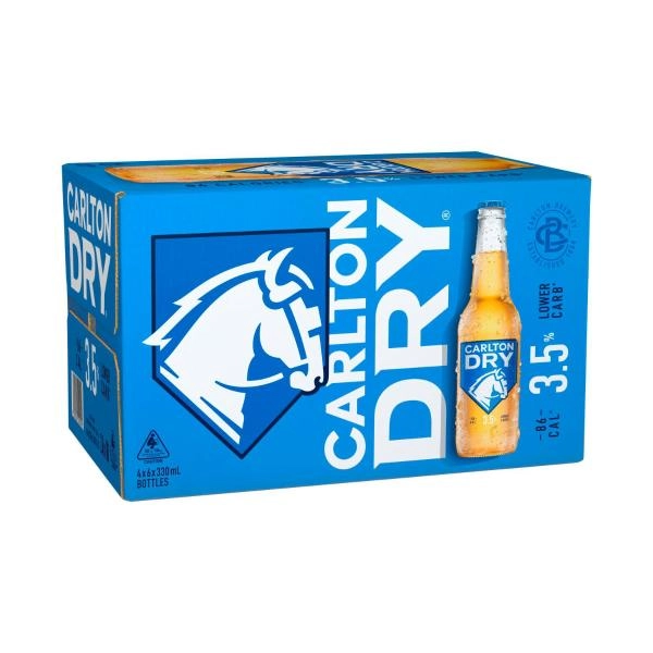 Carlton Dry Mid 3.5% Bottle 330mL 24 Pack