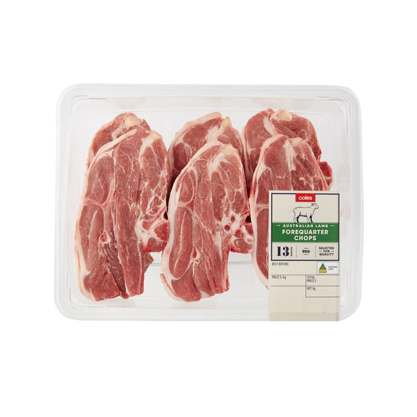 Coles Lamb Forequarter Chops approx. 1.5kg pack