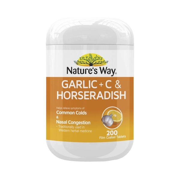 Nature's Way Garlic + C & Horseradish Tablets 200 pack