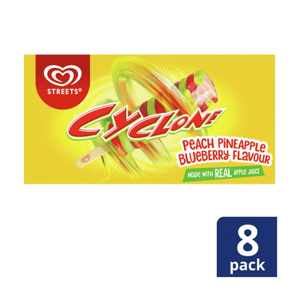 Streets Paddle Pop Cyclone Ice Cream Sticks 8 pack 688mL