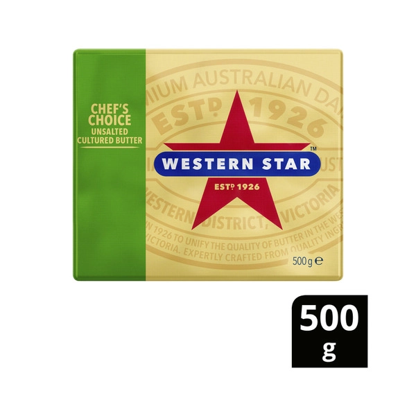 Western Star Chef's Choice Unsalted Cultured Butter 500g